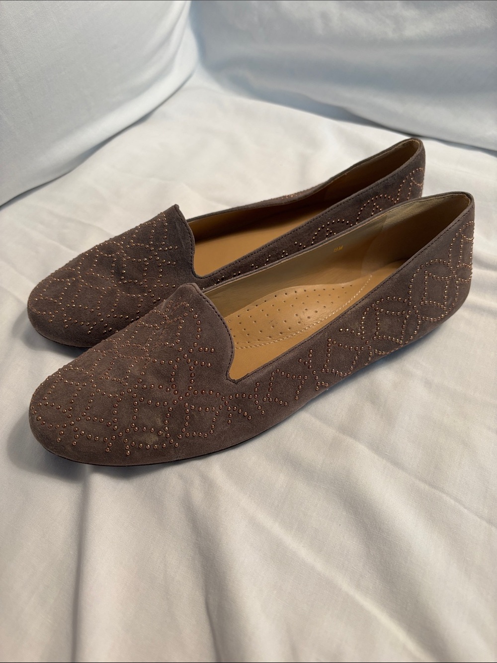 Van Eli Brown Suede Studded Loafers